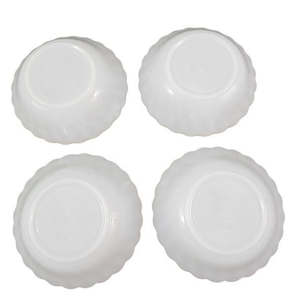 Anchor Hocking Fire King Milk Glass Custard Dessert Appetizer Bowls – Set of 4 - Picture 11 of 16